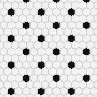 Merola Tile Madison 1 in. Hex Matte Cool White with Black Dot 10-1/4 in. x 11-7/8 in. Porcelain M... | The Home Depot