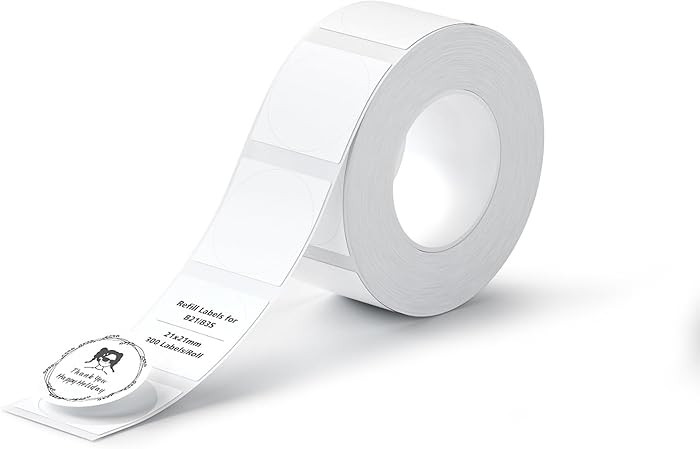 NIIMBOT Thermal Stickers, 300 Round Labels for B21/B1/B3S Printer, 0.83'' x 0.83''(21x21mm), Wate... | Amazon (US)