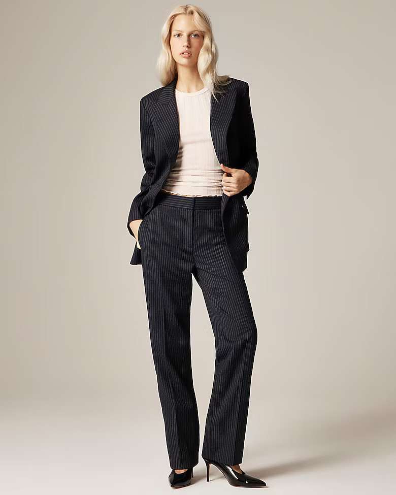 Alex Eagle X J.Crew suit pant in pinstriped wool | J. Crew US