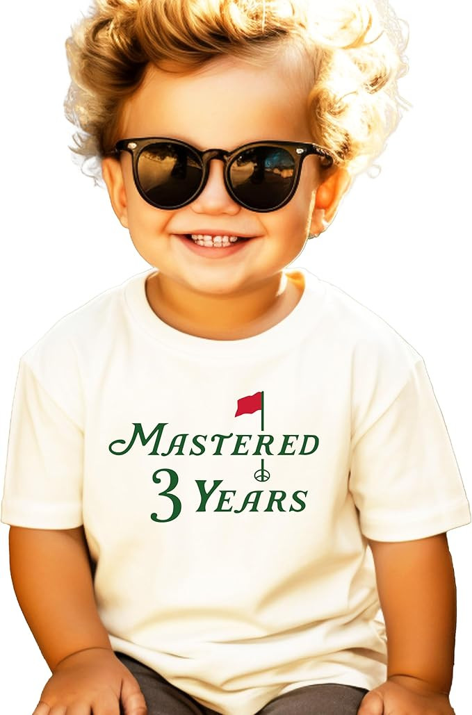 Olive Loves Apple Mastered 3 Years Shirt for Boys & Girls Golf Themed Third Birthday Shirt for To... | Amazon (US)