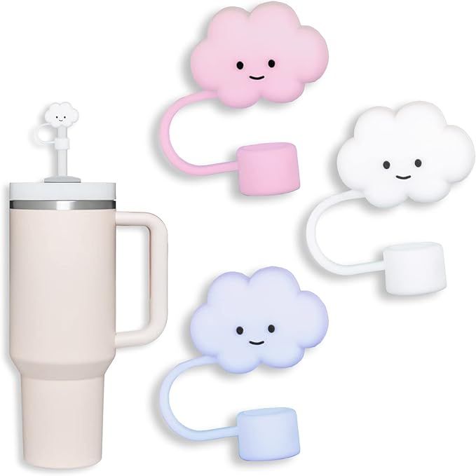 3 Pack Compatible with Stanley 30&40 Oz Tumbler, 10mm Cloud Shape Straw Covers Cap, Cute Silicone... | Amazon (US)