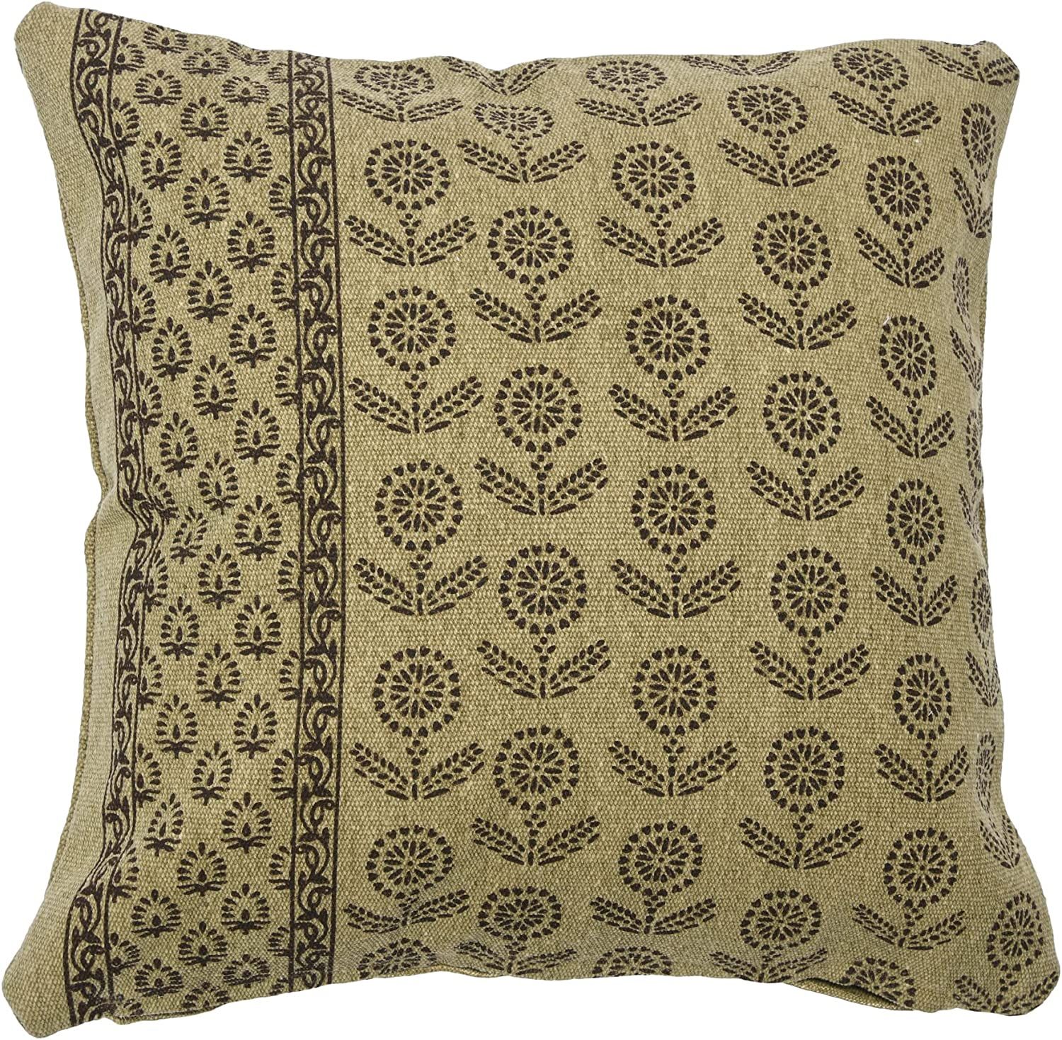 Creative Co-Op 20" Square Floral Fields Pillow Decorative Pillow Cover, 20" x 20", Olive Green | Amazon (US)