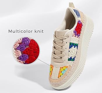 LUCKY STEP Women's Platform Sneakers Rhinestone Fashion Chunky Casual Sparkly Retro Braided Walki... | Amazon (US)