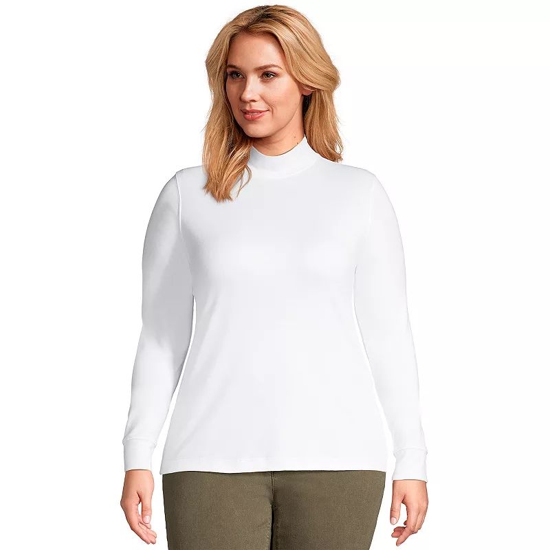 Plus Size Lands' End Relaxed Mockneck Top, Women's, Size: 2XL, White | Kohl's