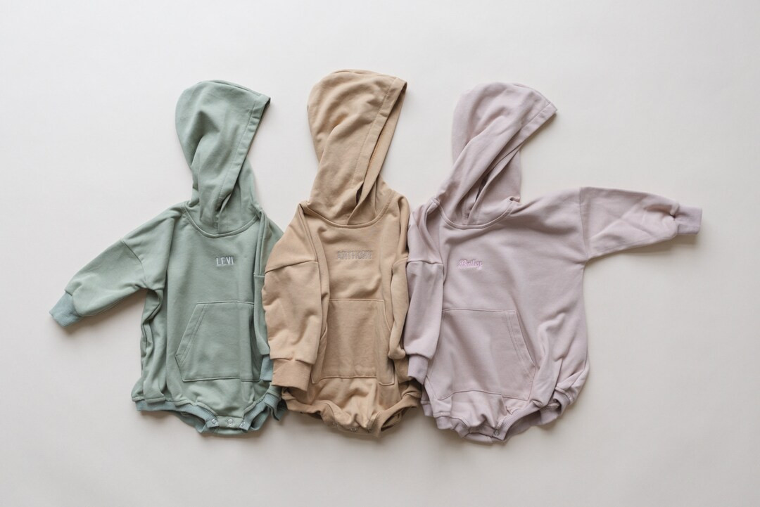 Custom Embroidered Oversized Hoodie Romper  Hooded Bubble - Etsy | Etsy (US)