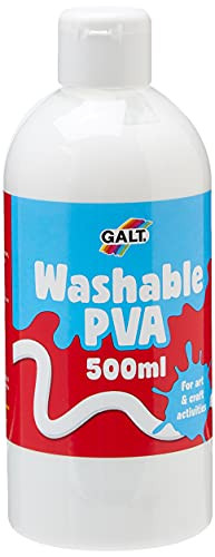 Galt Washable PVA Glue for Crafting, 500ml - Slime Making Easy Clean Kids Glue, Washes Out of Clothes - Clear Arts and Crafts Glue for Paper, Card, Wood and Fabrics - Children Safe, Ages 3 Years Plus | Amazon (UK)