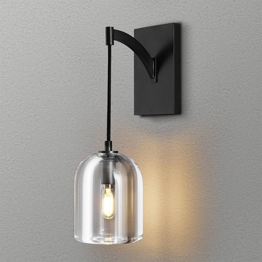 Modern Crystal Wall Sconce,Black Wall Sconce,Bathroom Sconces,Indoor Black Sconces Wall Lighting,... | Amazon (US)