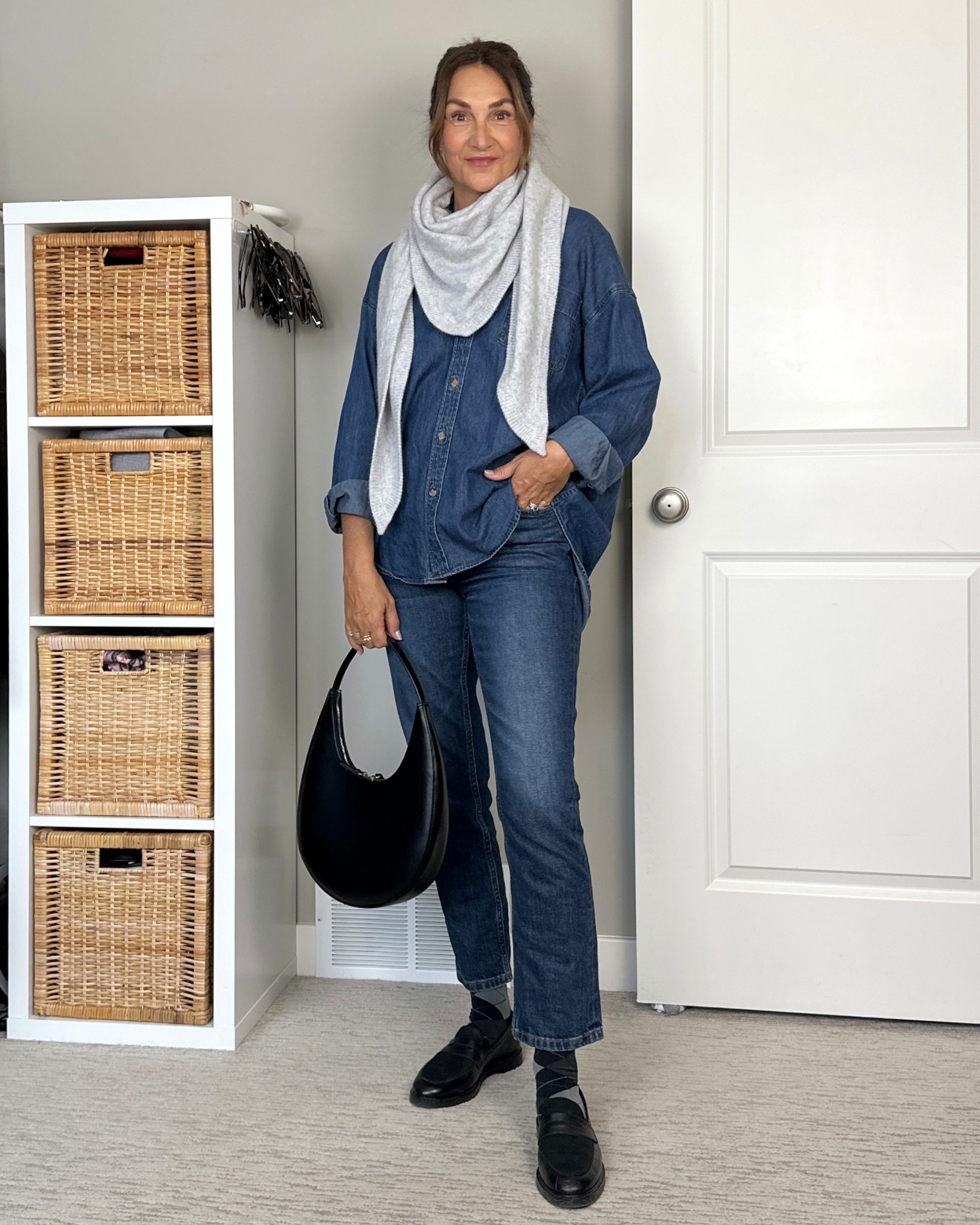 All denim and interesting socks is my new fave everyday uniform!
I’m 5’ 7” wearing my usual size S in the denim shirt and 27 in the jeans.
Loafers fit tts and are so comfortable, use code CBSTYLED-15 for 15% off!
My argyle socks are old but I linked similar.
My Aritzia cashmere scarf is sold out in this color but I linked it in a fun blue and also found a similar one on Amazon! 


#LTKOver40 #LTKSeasonal #LTKootd