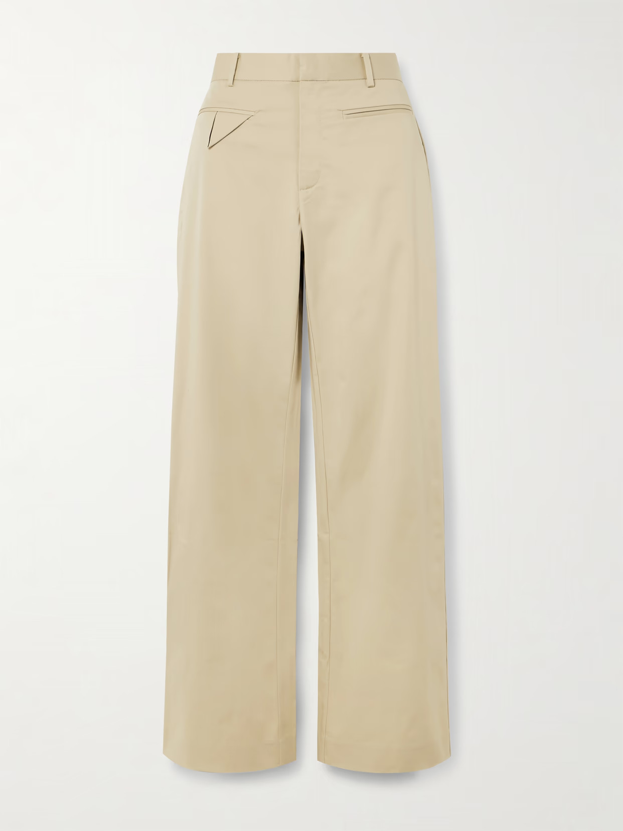 ST. AGNI - Origami Organic Cotton-blend Wide-leg Pants - Neutrals | NET-A-PORTER (US)