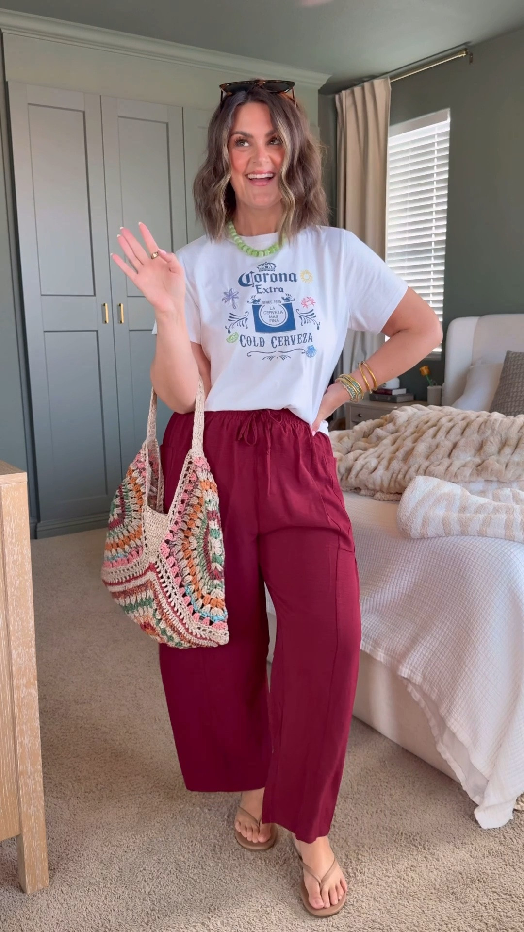 Easy summer outfit ☀️ 
Tshirt, large (code SHORTSAF until 5/11)
Pants, large
Sandals, true size 10

Size 12, midsize, affordable style, Amazon style, pull on pants, summer style, vacation outfit, travel outfit @abercrombie

#LTKgrwm #LTKMidsize #LTKSaleAlert