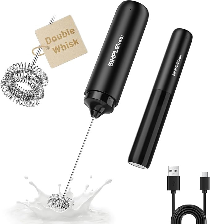 SIMPLETASTE Milchaufschäumer Elektrisch, USB Milchschäumer Stab für Kaffee, Milk Frother für ... | Amazon (DE)