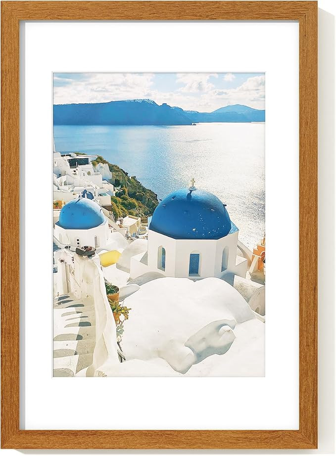 Axeman A3 Picture frame with mat for A4, Tempered Glass and Hanging Hardware Included Natural Tea... | Amazon (US)