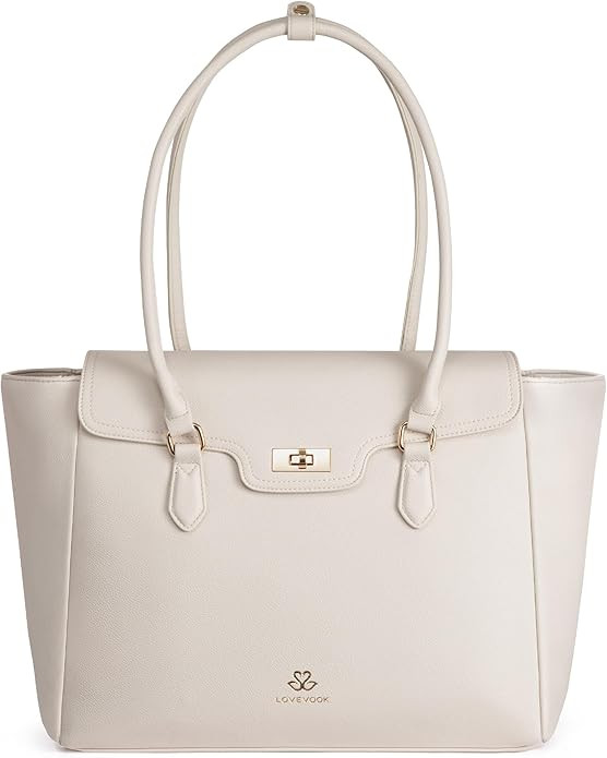 LOVEVOOK Laptop Bag for Women Soft Leather Work Bag, Office Shoulder Tote Purse Professional Brie... | Amazon (US)