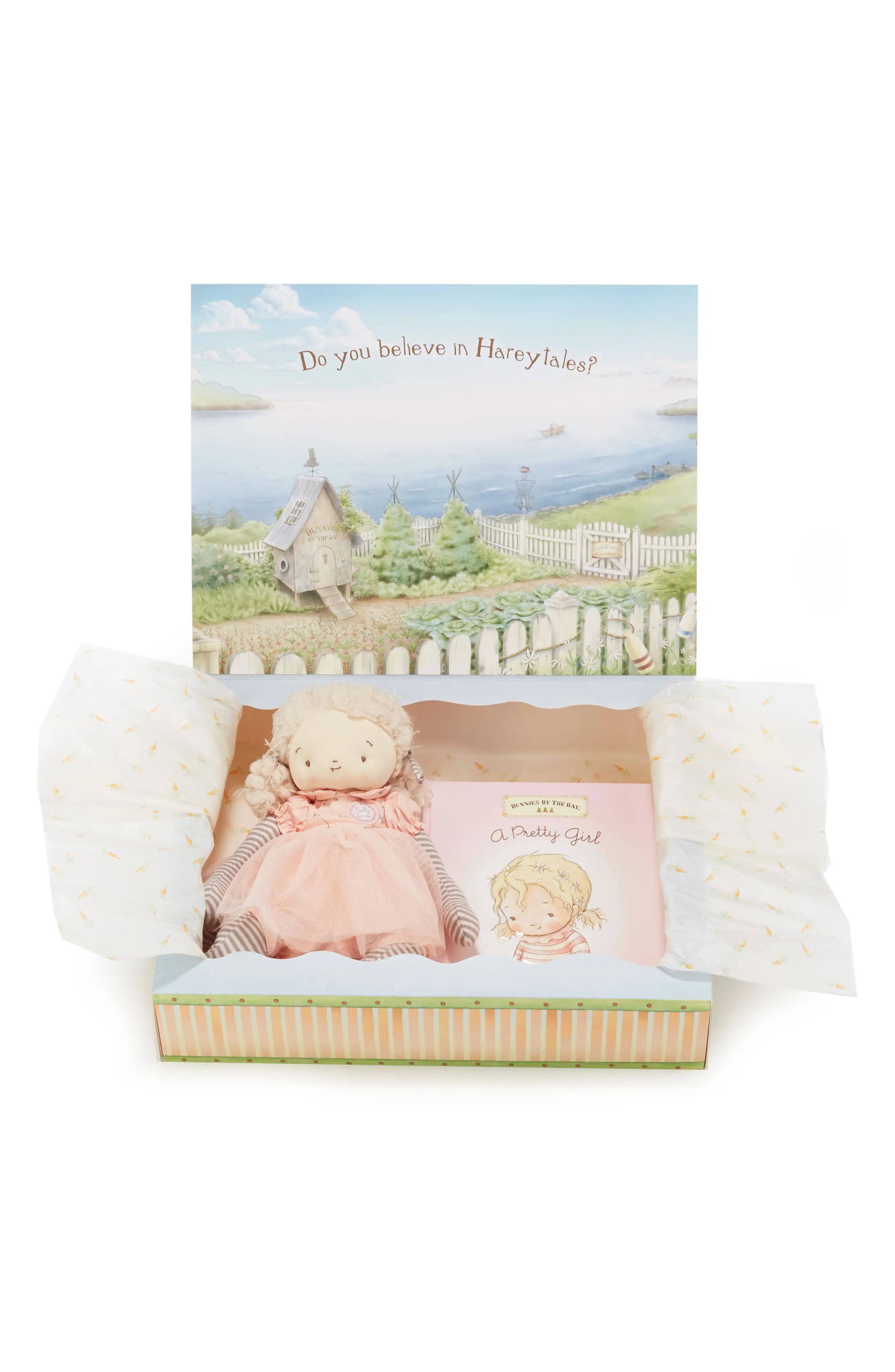 Bunnies by the Bay Pretty Girl Doll & Board Book Set in Pink at Nordstrom | Nordstrom