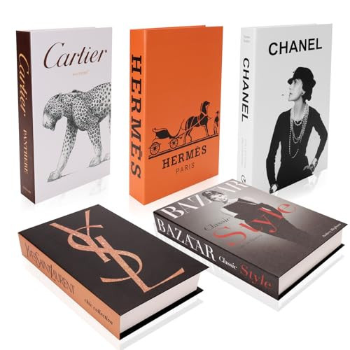 Decorative Fake Coffee Table Books for Home Decor, Faux Books for Decoration, Designer Luxury Book Set for Living Room, Office, Nightstand, Modern Aesthetic Decorations, 5Pcs | Amazon (US)