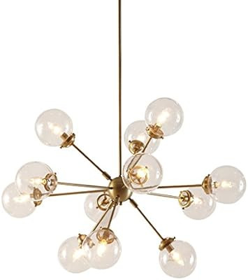 Amazon.com: INK+IVY Paige Twelve Modern Chandeliers-Height Adjustable, Plated Finish, Glass Spher... | Amazon (US)