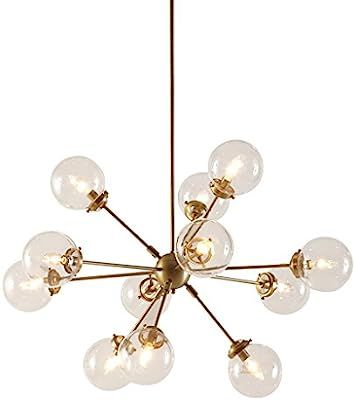 Amazon.com: INK+IVY Paige Twelve Modern Chandeliers-Height Adjustable, Plated Finish, Glass Spher... | Amazon (US)