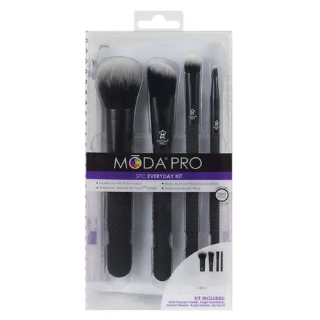 MŌDA Pro Every Day Makeup Brush Kit, 5 Pcs | Walmart (US)