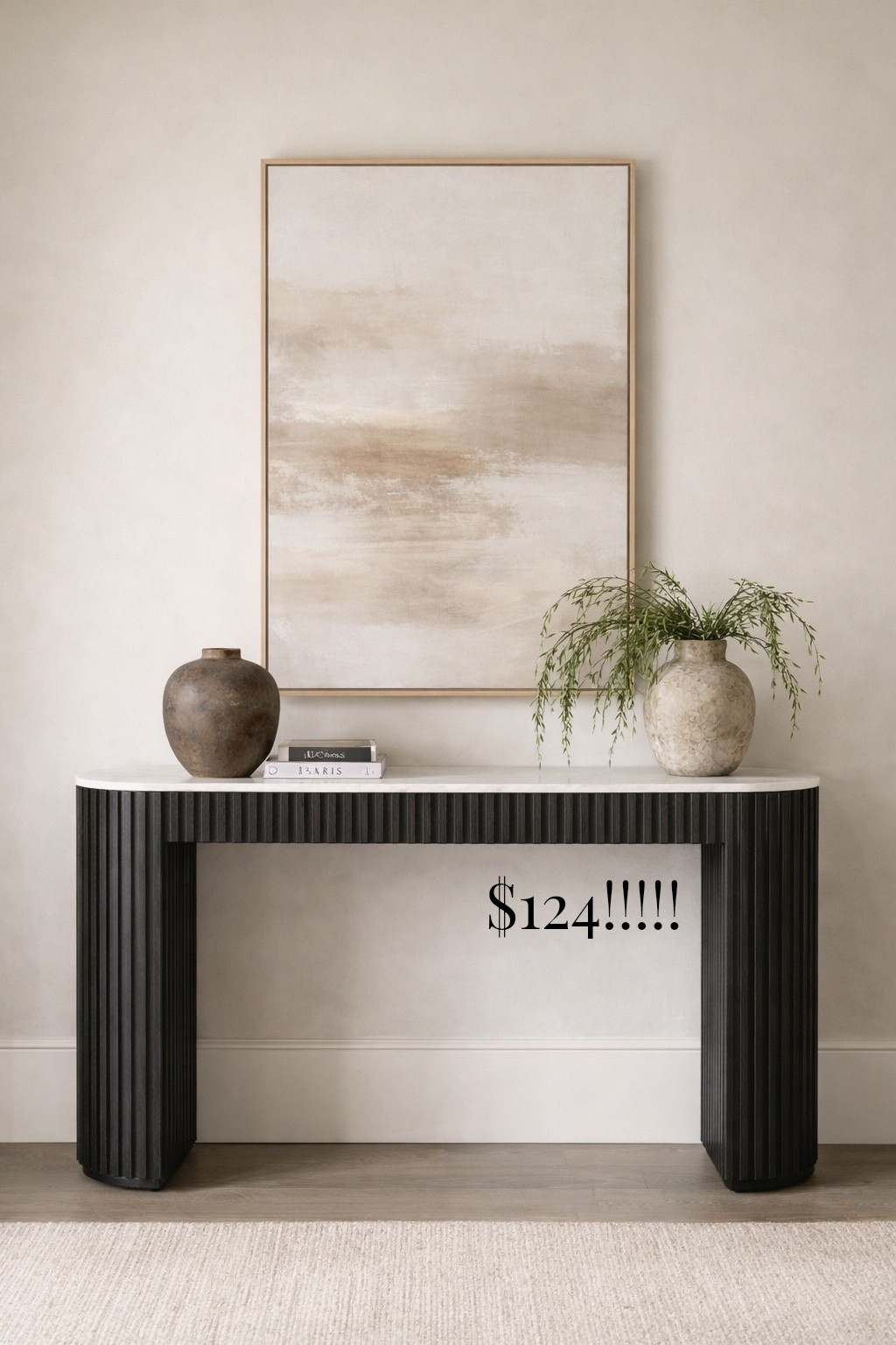 75% off this STUNNING arhaus inspired genuine marble console table!!!!! 😬🤯🚨🚨 even prettier IRL! 