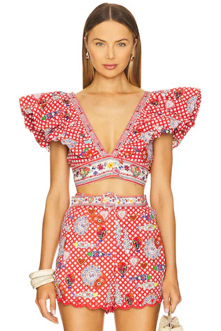 Ruffle Wrap Top in Faith, Luck & Justice | Revolve Clothing (Global)