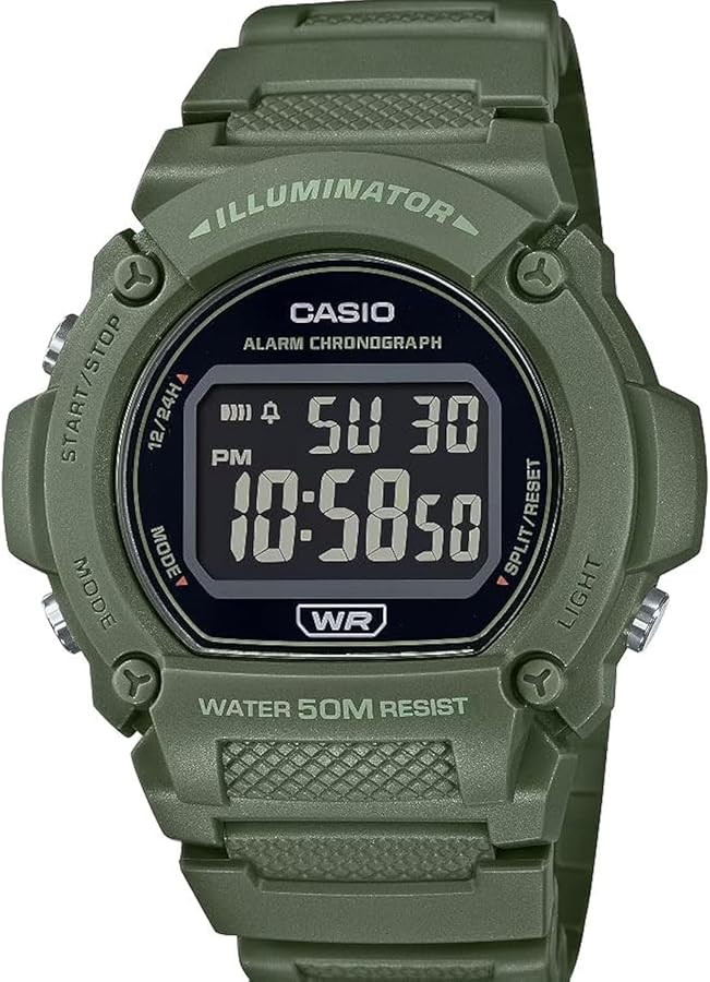 Casio W219H Series | Men\u2019s Digital Watch | 50M WR | LED Illuminator | 100 SEC Chronograph | ... | Amazon (US)
