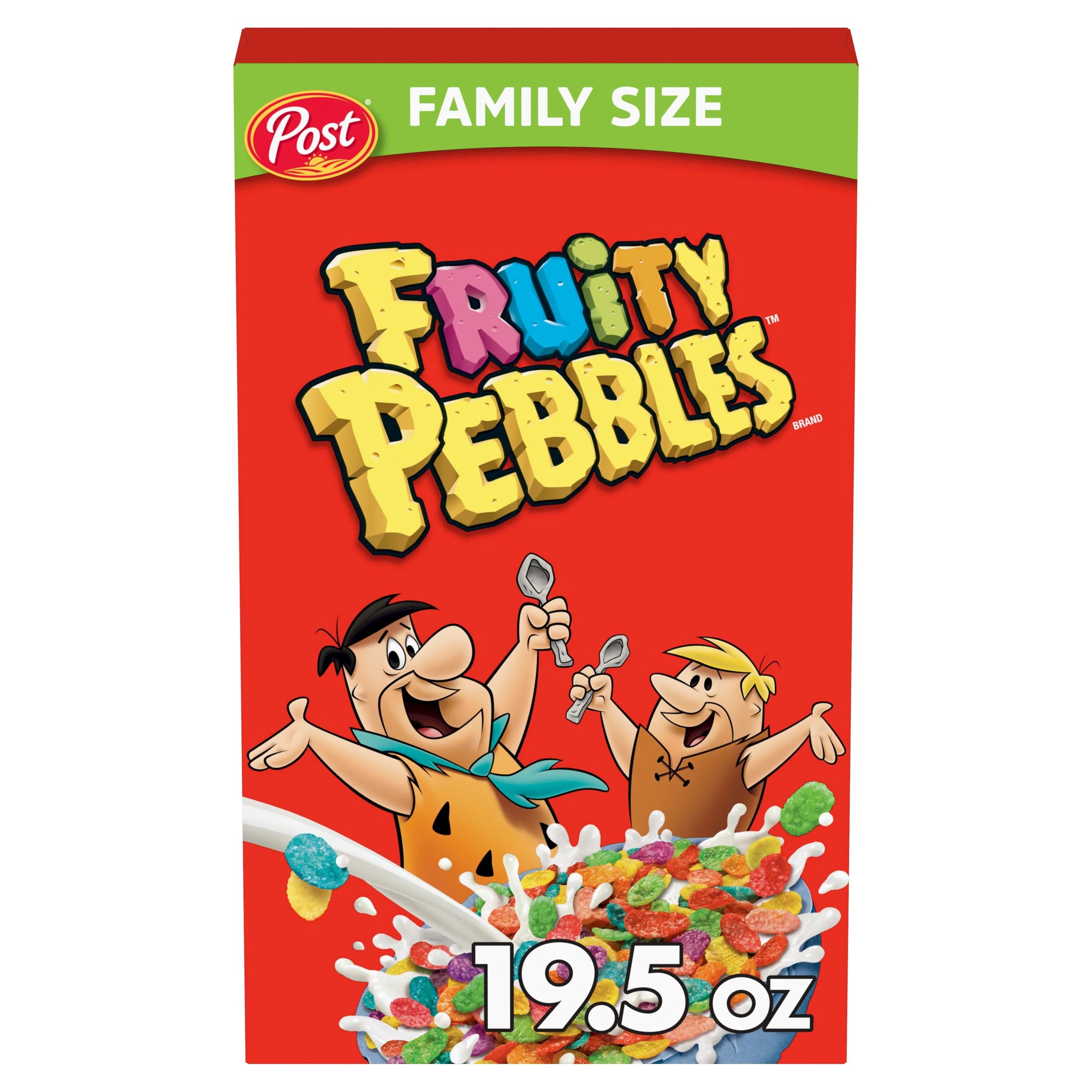 Post Fruity PEBBLES Cereal, Fruity Kids Cereal, Gluten Free, 19.5 oz Family Size Box - Walmart.co... | Walmart (US)