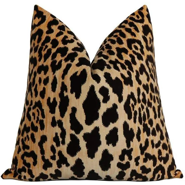 Popeven Leopard Velvet Pillow Cover with Zipper Square Euro Sham or Lumbar Pillow Cushion Pillow ... | Walmart (US)