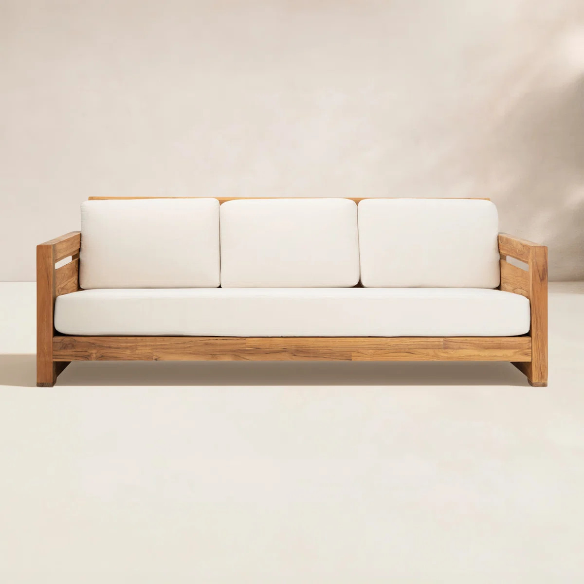 Baela 83.5" Wide Teak Patio Sofa with Cushions | Wayfair North America