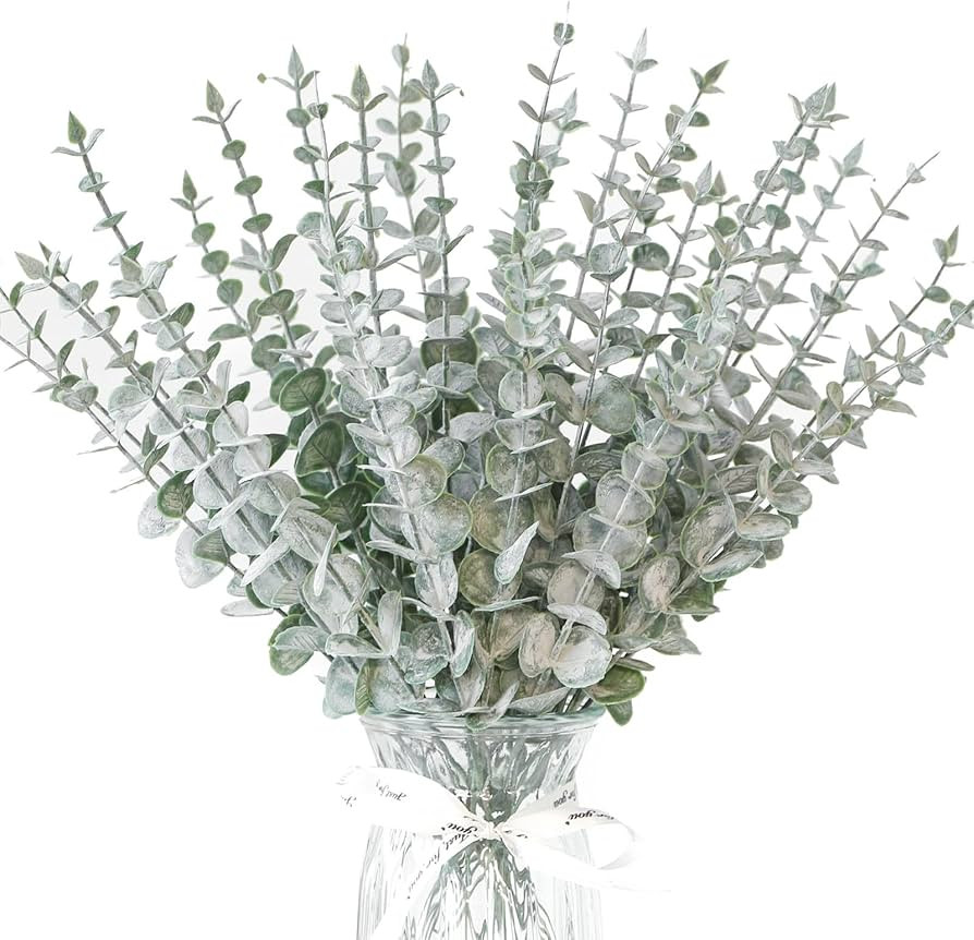 ZIFTY 36Pcs 15" Artificial Eucalyptus Stems Fake Plants Faux Wedding Greenery Eucalyptus Leaves D... | Amazon (US)