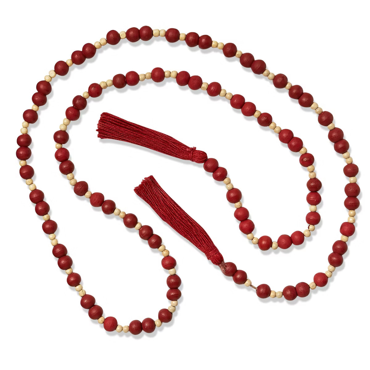 tagltd 72" July 4th Red Bead and Jute Tassel Garland | Target