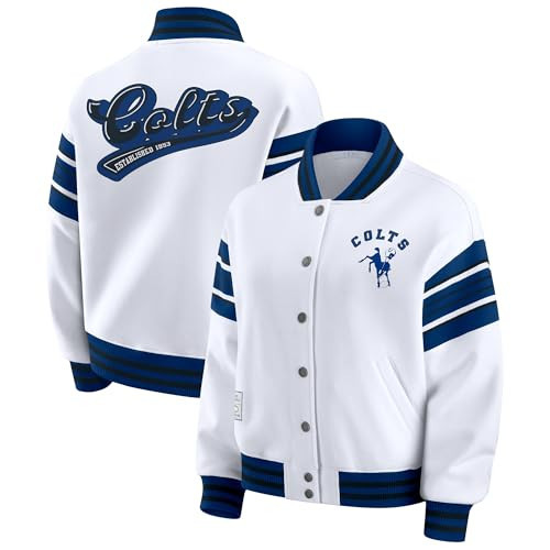 WEAR by Erin Andrews Women's White Indianapolis Colts Plus Size Full-Snap Fleece Sweatshirt Jacket | Amazon (US)