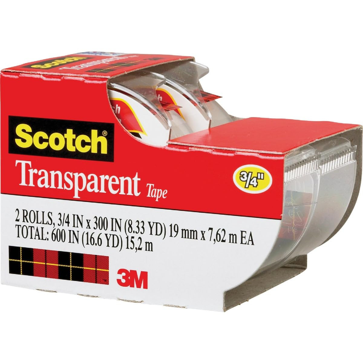 Scotch Transparent Tape, 3/4 in x 250 in, 2 Rolls (2157SS) | Amazon (US)