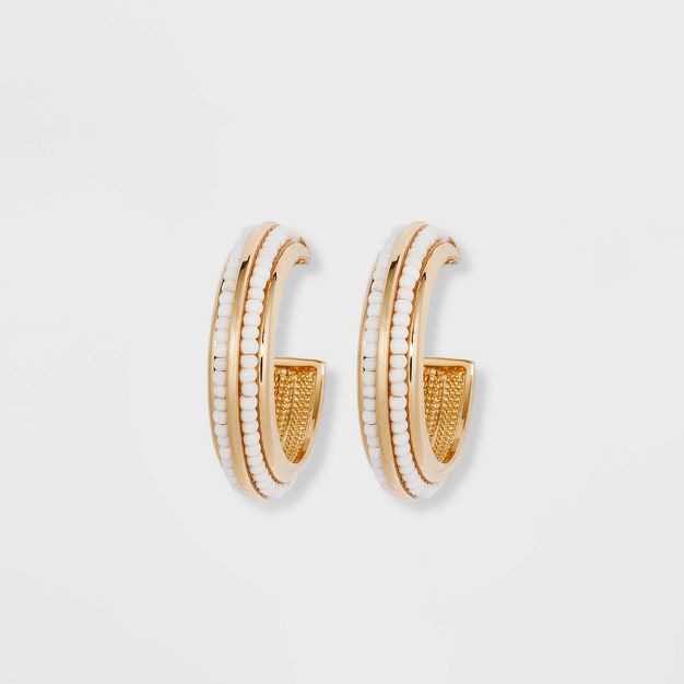 SUGARFIX by BaubleBar Two-Tone Beaded Hoop Earrings | Target