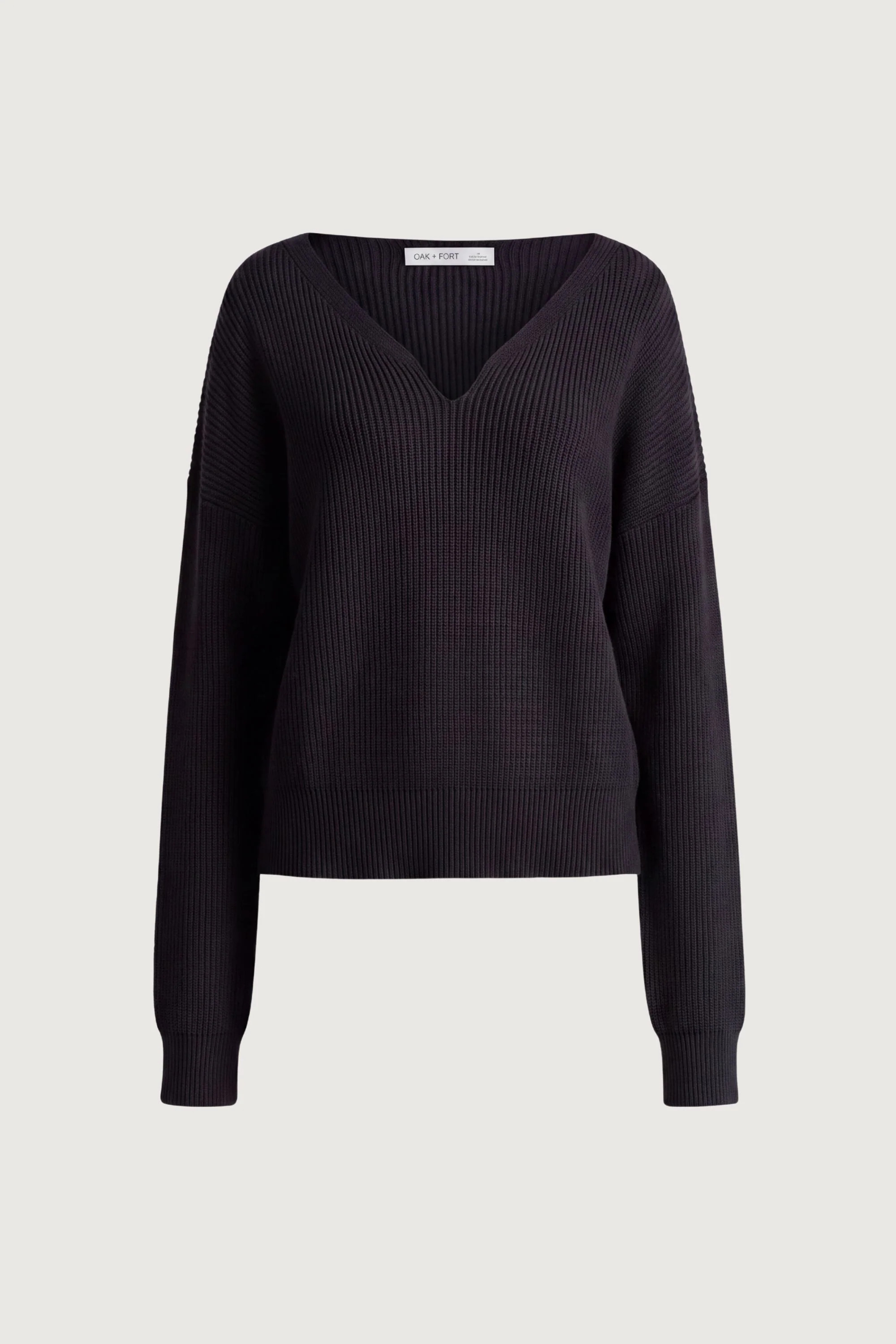 CHUNKY KNIT V-NECK SWEATER Cream / Double Extra Small | OAK + FORT