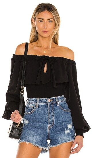 Taylor Ribbed Top in Black | Revolve Clothing (Global)