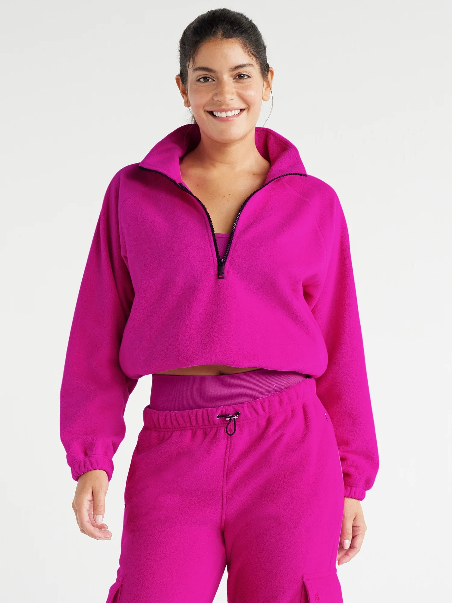 Love & Sports Women's Quarter Zip Fleece Pullover, Sizes XS-XXXL | Walmart (US)