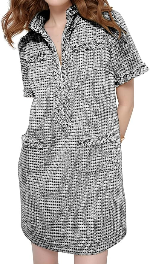 PEHMEA Tweed Dress Mini Dress | Amazon (US)