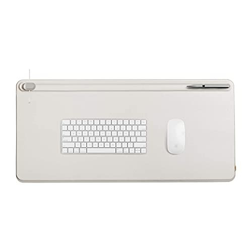 Orbitkey Desk Mat | Made from Premium Vegan Leather and Recycled PET Felt | Document Hideaway | Magnetic Cable Holder (Stone, Large) | Amazon (US)