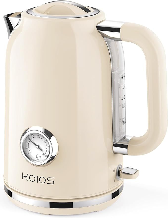 Electric Tea Kettle with Thermometer, KOIOS 1.7L 1500W BPA-Free Stainless Steel Fast Water Boiler... | Amazon (US)