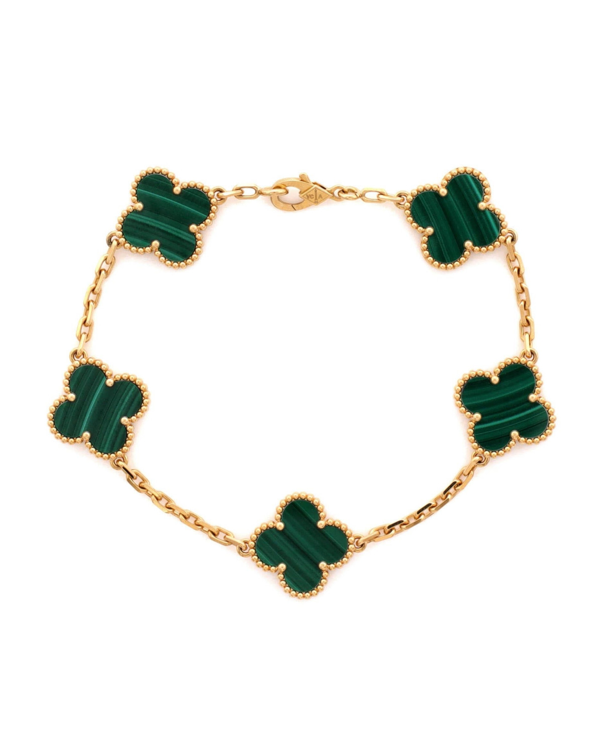 Pre-Owned Van Cleef & Arpels Vintage Alhambra 5 Motifs Bracelet - 18k yellow gold | Macy's