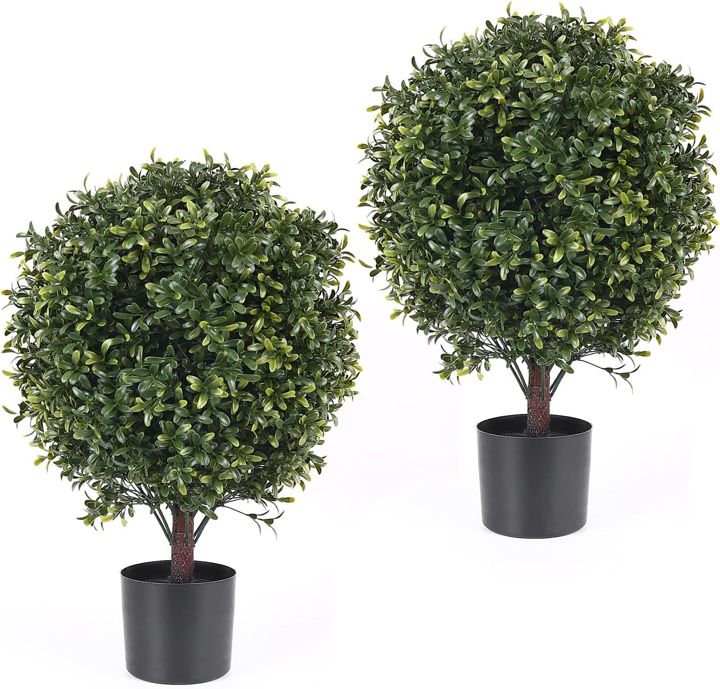 [Set of 2] 4ft Artificial Outdoor Topiary Trees, UV Protected Faux Boxwood Spiral Trees for Front... | Amazon (US)