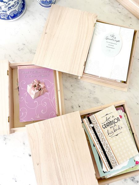 Finally! An affordable & aesthetically pleasing greeting card solution! I started storing all of my cards in these little wooden book shaped boxes upright on my bookcase. The boxes come unfinished so you can paint, stain decoupage or craft them however you see fit! I can’t wait to put all of our leftover holiday cards in one of these  

#LTKHoliday #LTKSeasonal #LTKGiftGuide