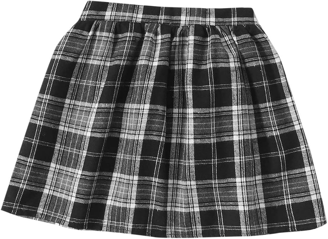 Milumia Girl Plaid Uniform Skirts Elastic Waist School A Line Tennis Skater Skirts Casual | Amazon (US)