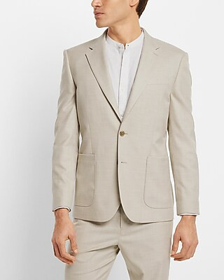 Slim Khaki Slub Suit Jacket | Express