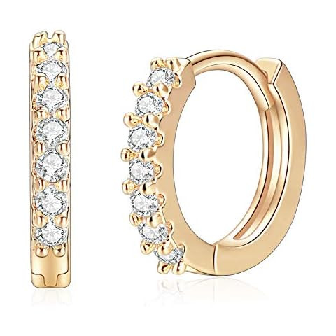 PAVOI 14K Gold Plated Cubic Zirconia Cuff Earrings Huggie Stud | Amazon (US)