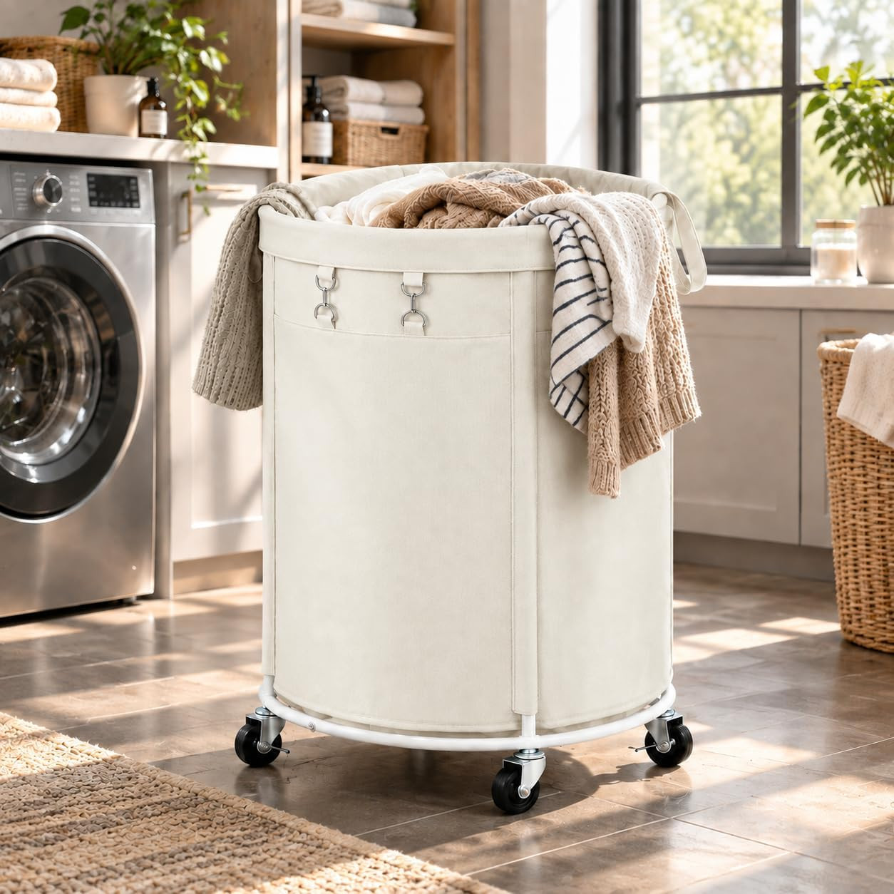 150L Large Capacity Rolling Laundry Basket Hamper with Wheels, Clothes hamper and Removable Bag for Home, Laundry Room, Bedroom, Bathroom, Apartment, Dorm | Amazon (US)