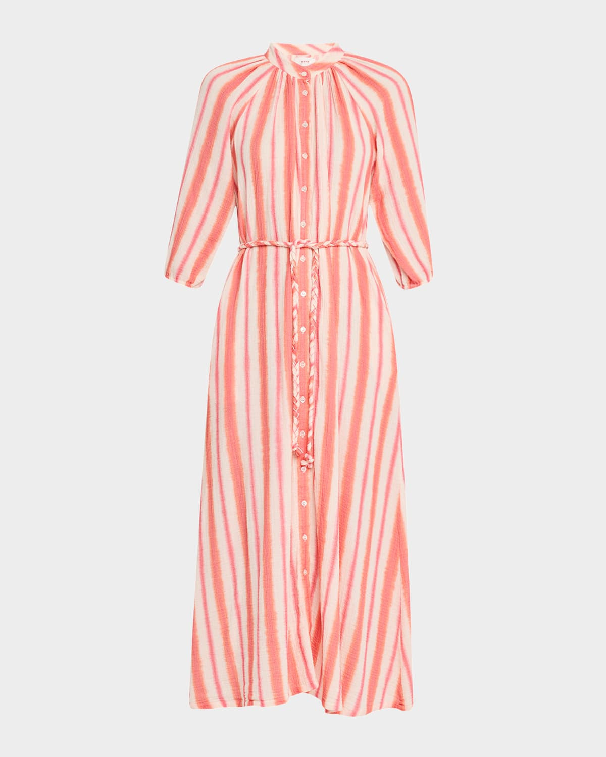 Alicia Striped Cotton Midi Dress | Neiman Marcus