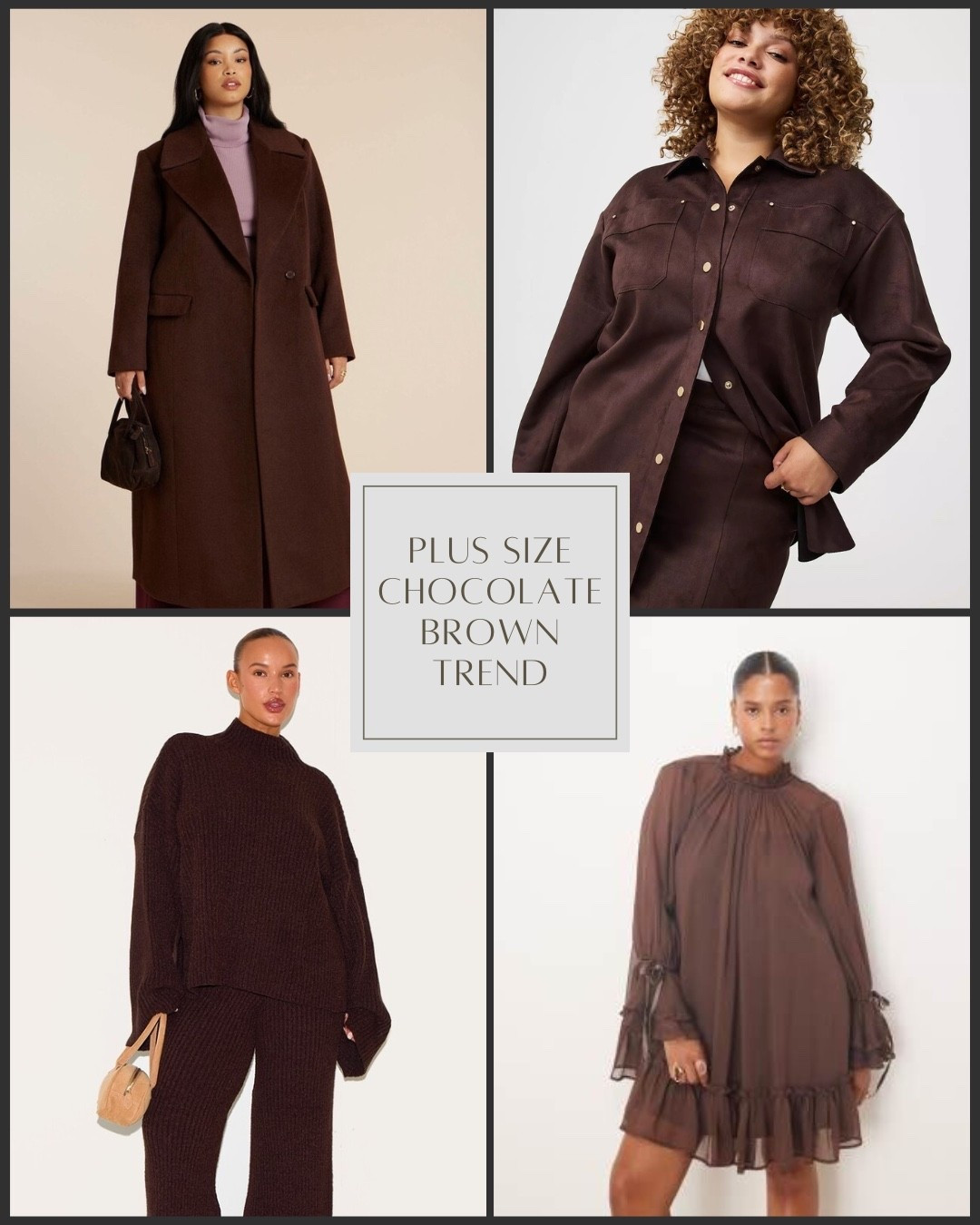 Plus size winter trend: Chocolate Brown

#LTKMidsize #LTKOver40 #LTKPlusSize