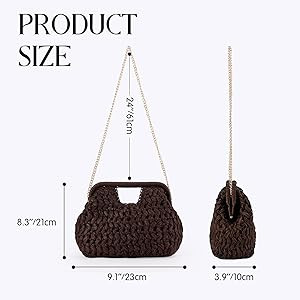 Straw Clutch Purse for Women,Cloud Dumpling Pouch,Woven Evening Shoulder Bags,Summer Beach Hobo H... | Amazon (US)