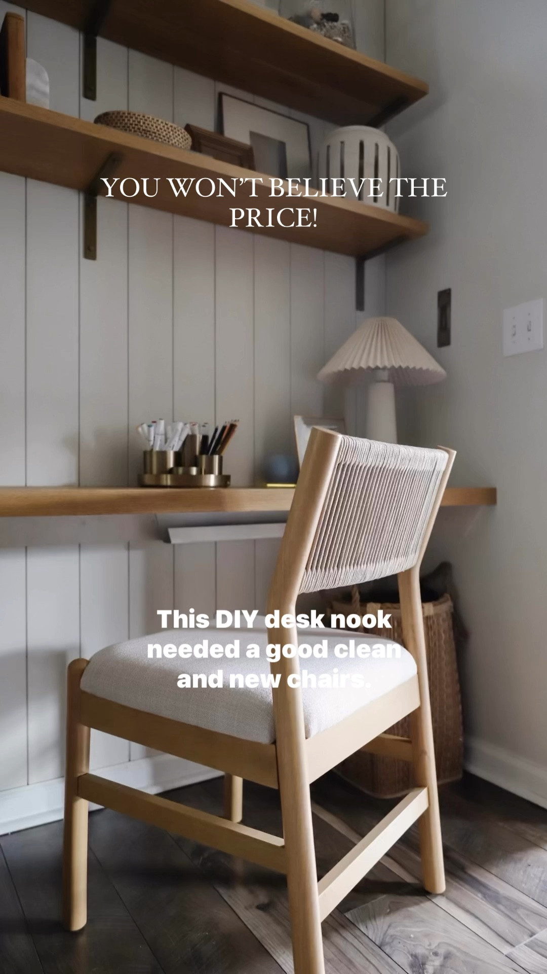 Beautiful Scandinavian style rope back dining chair or desk chair for a  great price! #walmartpartner #walmarthome

#LTKHome #LTKFindsUnder100